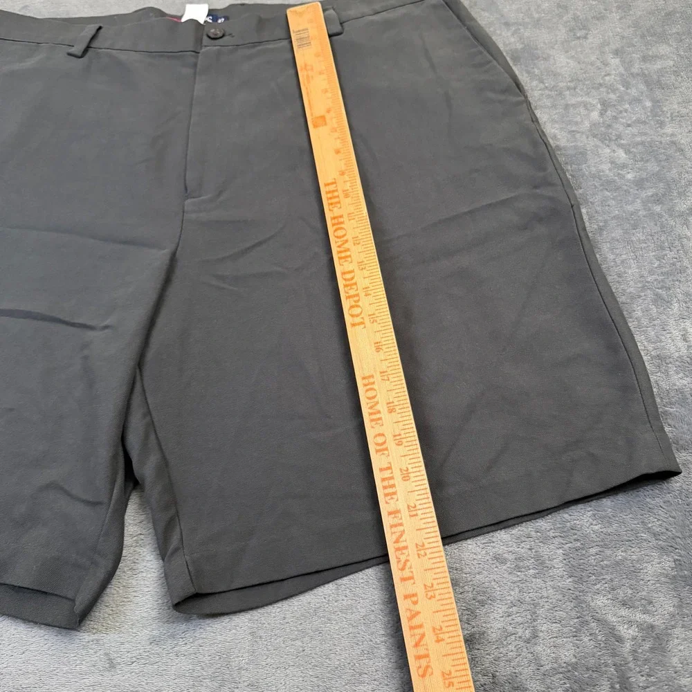 Chaps Flat Front Chino Shorts Mens 42 Gray Casual Performance Pockets